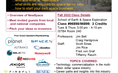Fall 2022 Space Business & Entrepreneurship Class With Professors Jim Bell and Craig Hardgrove