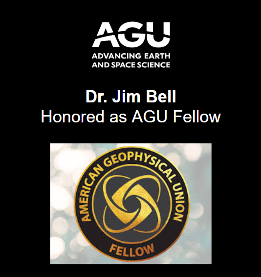 Congratulating Honoree Jim Bell and the 2024 Class of AGU Fellows